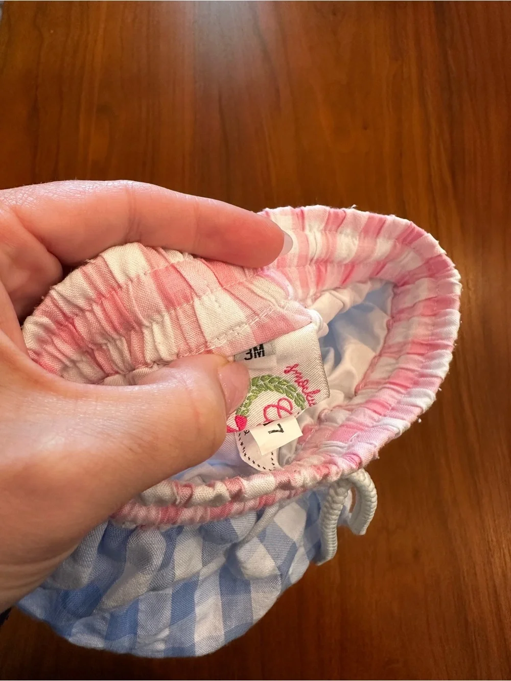 Cecil & Lou baby boy Blue Gingham Swin Shorts with Pink Waistband size 3 months